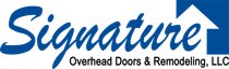 Signature Remodeling & Overhead Doors blue & black logo.