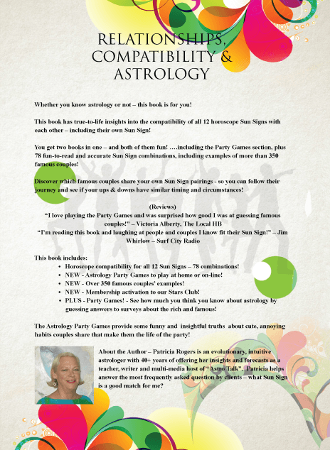 back of book:  Relationships, Compatibility & Astrology