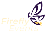 The logo of firefly events with a butterfly on it