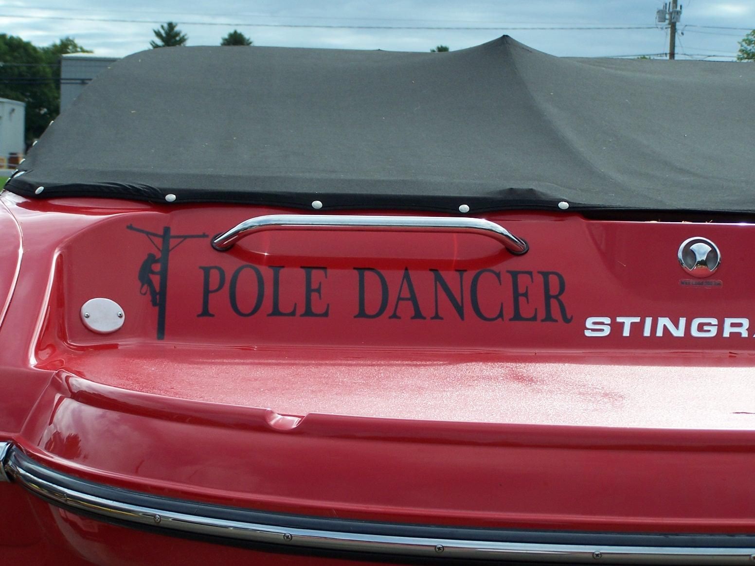 pole dancer sign on the car