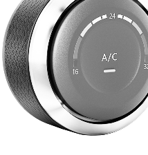 Circular car air conditioning control dial. Displays temperature range from 16 to 32 degrees Celsius, A/C symbol. | Strong's Alignment Service