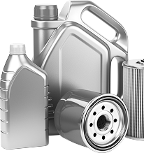 Oil and filter car maintenance supplies: oil bottles and filter. | Strong's Alignment Service