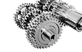 Silver gears meshing, likely part of a machine or mechanism. | Strong's Alignment Service