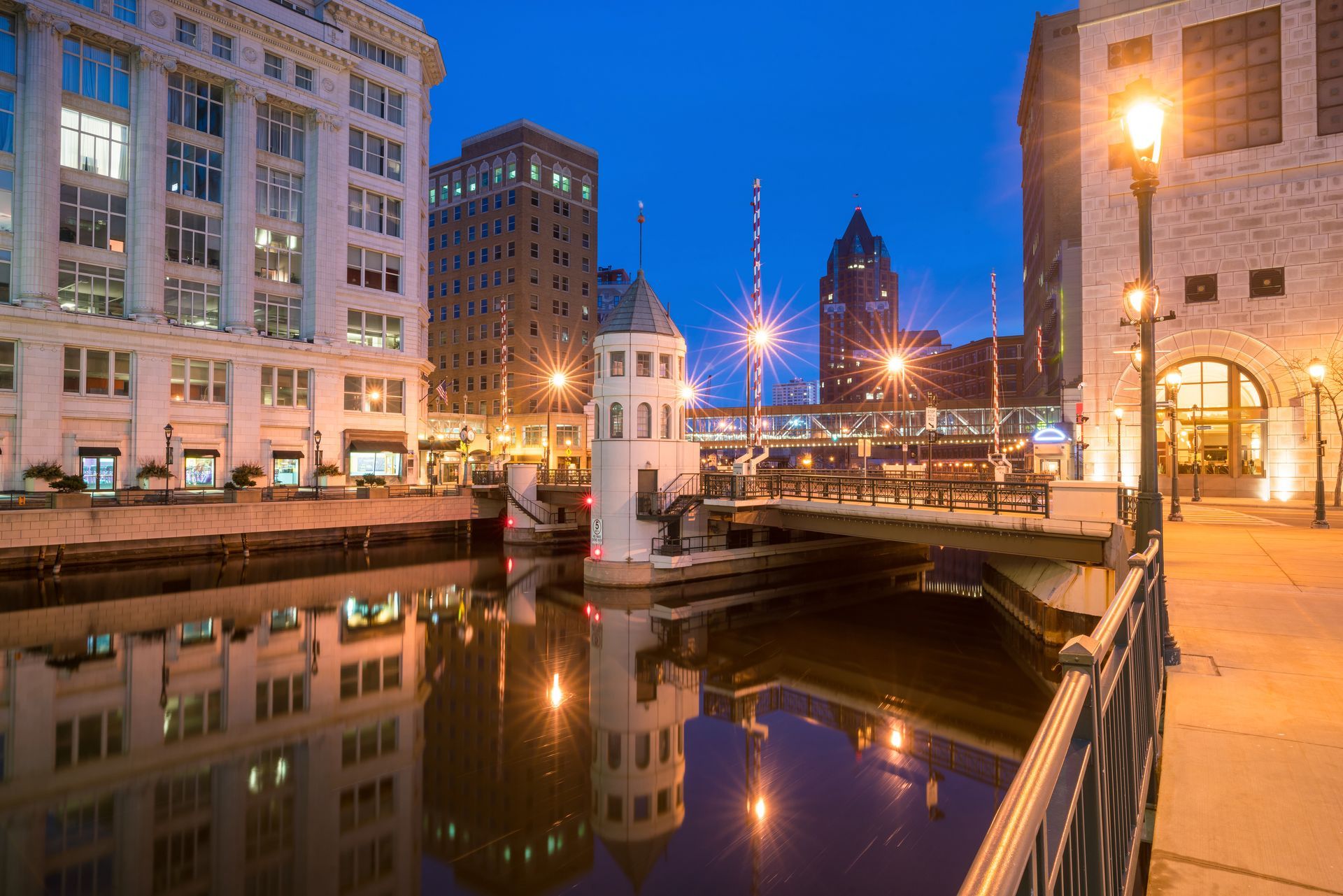 Downtown Milwaukee at twilight