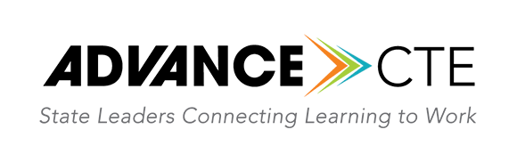 The logo for advance cte state leaders connecting learning to work