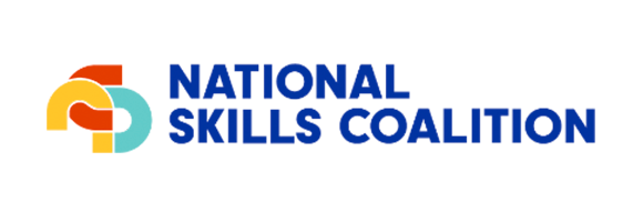 A logo for the national skills coalition is shown on a white background.
