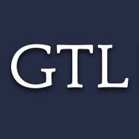The word gtl is written in white on a dark blue background.