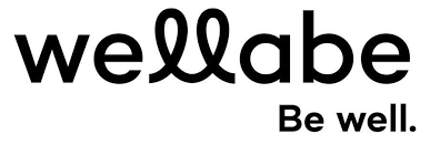 A black and white logo for wellabe be well.