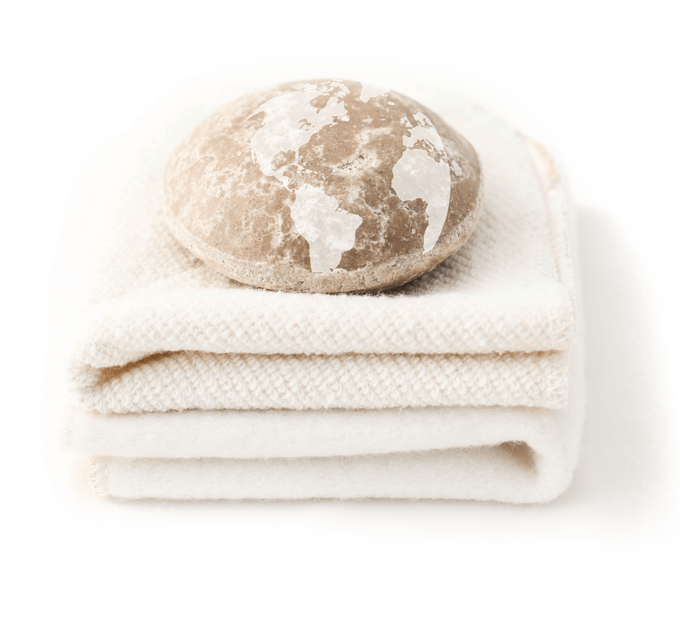 eco-friendly soap and towel