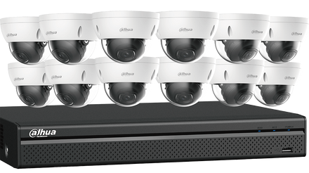 12 x 8 MP Eyeball Network Security Cameras with One (1) 16-channel 4K NVR