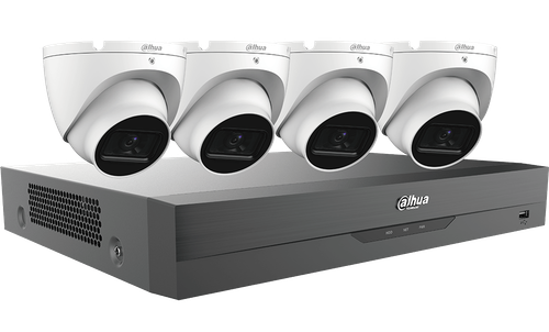 6 Security System Six (6) 4 MP IP Eyeball Cameras with One (1) 8-channel 4K NVR