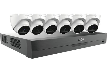 4K HDCVI Security System Four (4) 5 MP and Two (2) 4K HDCVI Eyeball Cameras with One (1) 8-channel 4K HDCVI DVR