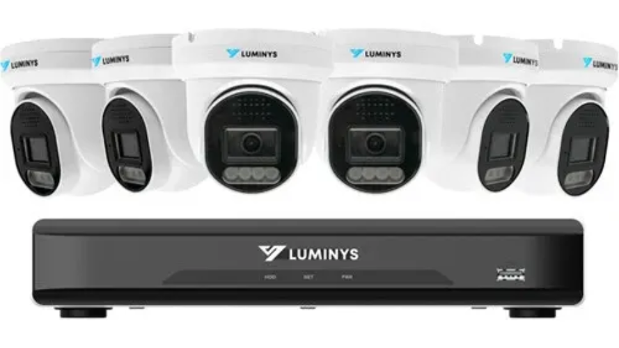6 Security System Six 5 MP IP Turret Cameras with One 8-channel 4K NVR