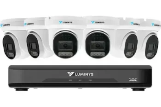 6 Security System Six 5 MP IP Turret Cameras with One 8-channel 4K NVR