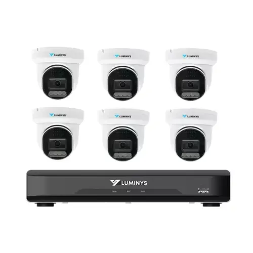 6 Security System Six (6) 4 MP IP Eyeball Cameras with One (1) 8-channel 4K NVR
