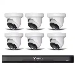 6 x 8 MP Eyeball Network Security Cameras with One (1) 8-channel 4K NVR