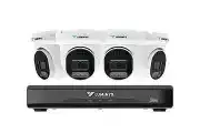 4 Cameras Security System 5 MP IP Turret Cameras with One 8-channel 4K NVR