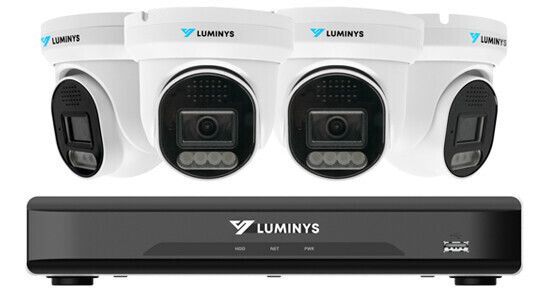 4 Cameras Security System 4 MP IP Eyeball Cameras with One (1) 8-channel 4K NVR