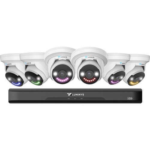 6 Security System Six 5 MP IP Turret Cameras with One  8-channel 4K NVR
