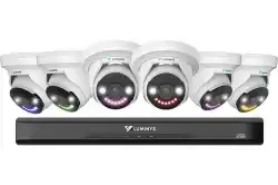 6 Security System Six 5 MP IP Turret Cameras with One 8-channel 4K NVR