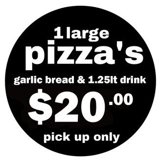 Terra Rossa any large pizza from $12:50* pickup only