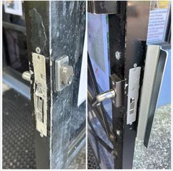 A Close Up of a Key in a Lock on a White Door — Total Security Locksmiths in Hope Island, QLD