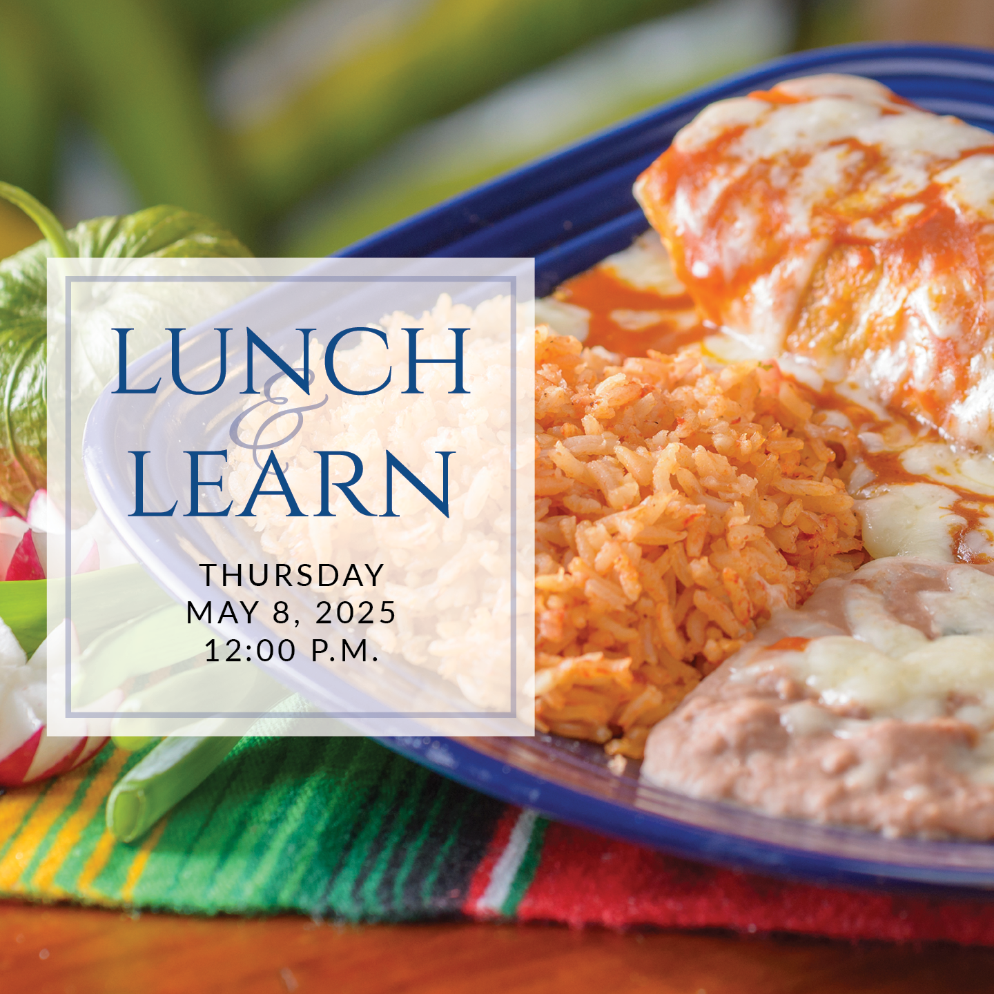 an advertisement for lunch and learn on friday may 12th