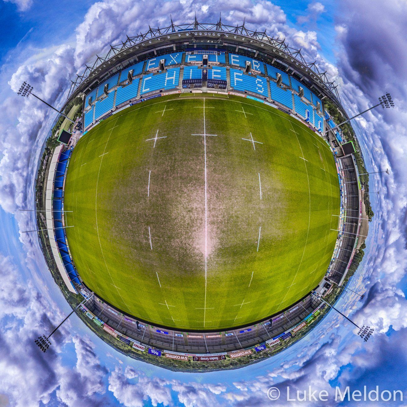 Sandy Park, Exeter Chiefs, Exeter, panorama, 360, little planet
