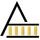 Green abstract logo of an A-shaped roof over a horizontal rectangle with vertical lines.