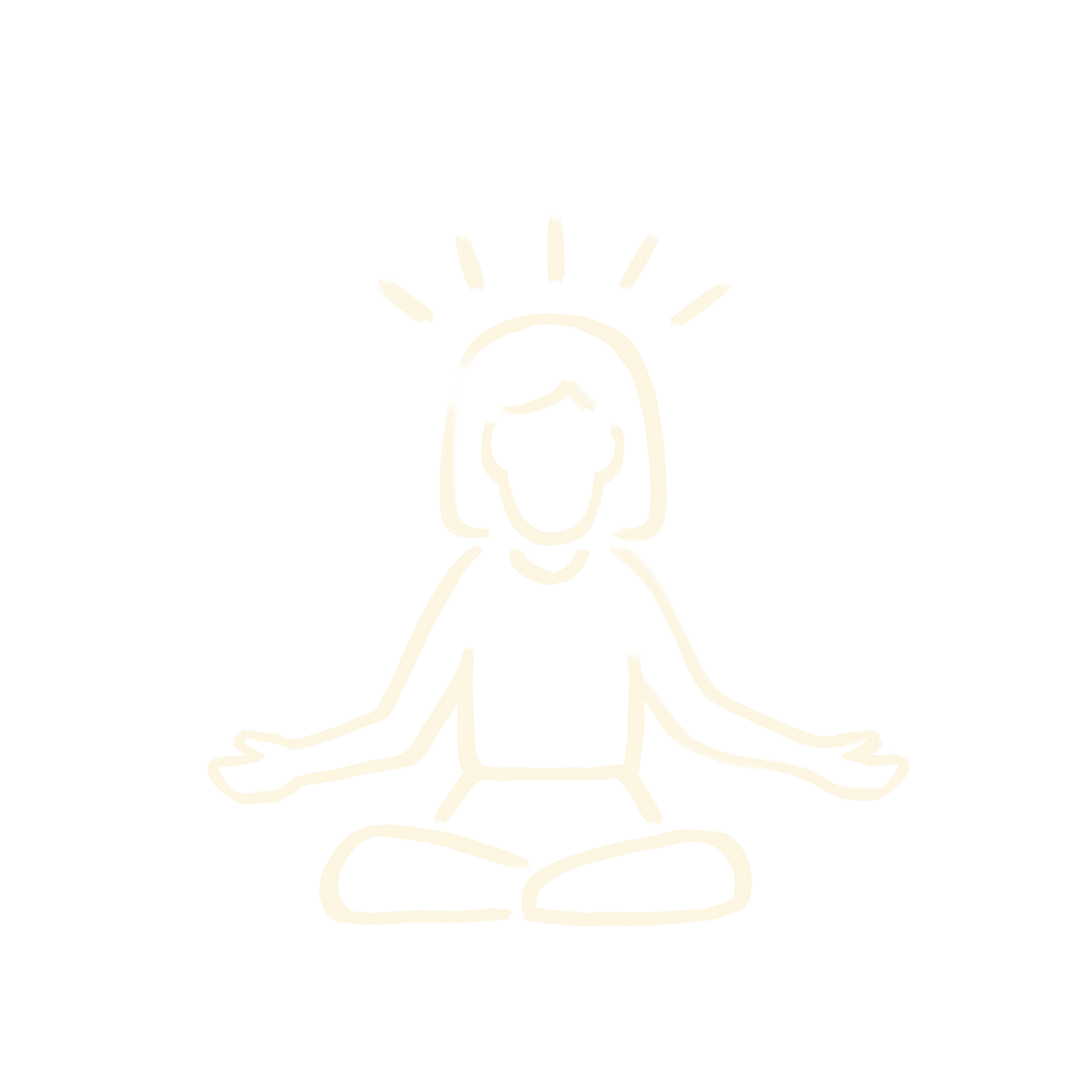 Meditierende Person mit leuchtender Aura.