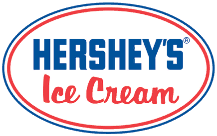 Hershey's Ice Cream logo within an oval border. The top text is blue