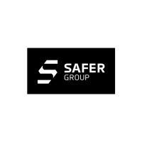 Black rectangle with the Safer Group logo: a stylized white "S" and the words "SAFER GROUP" in white.