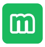 Un cuadrado verde con una letra m blanca sobre él.