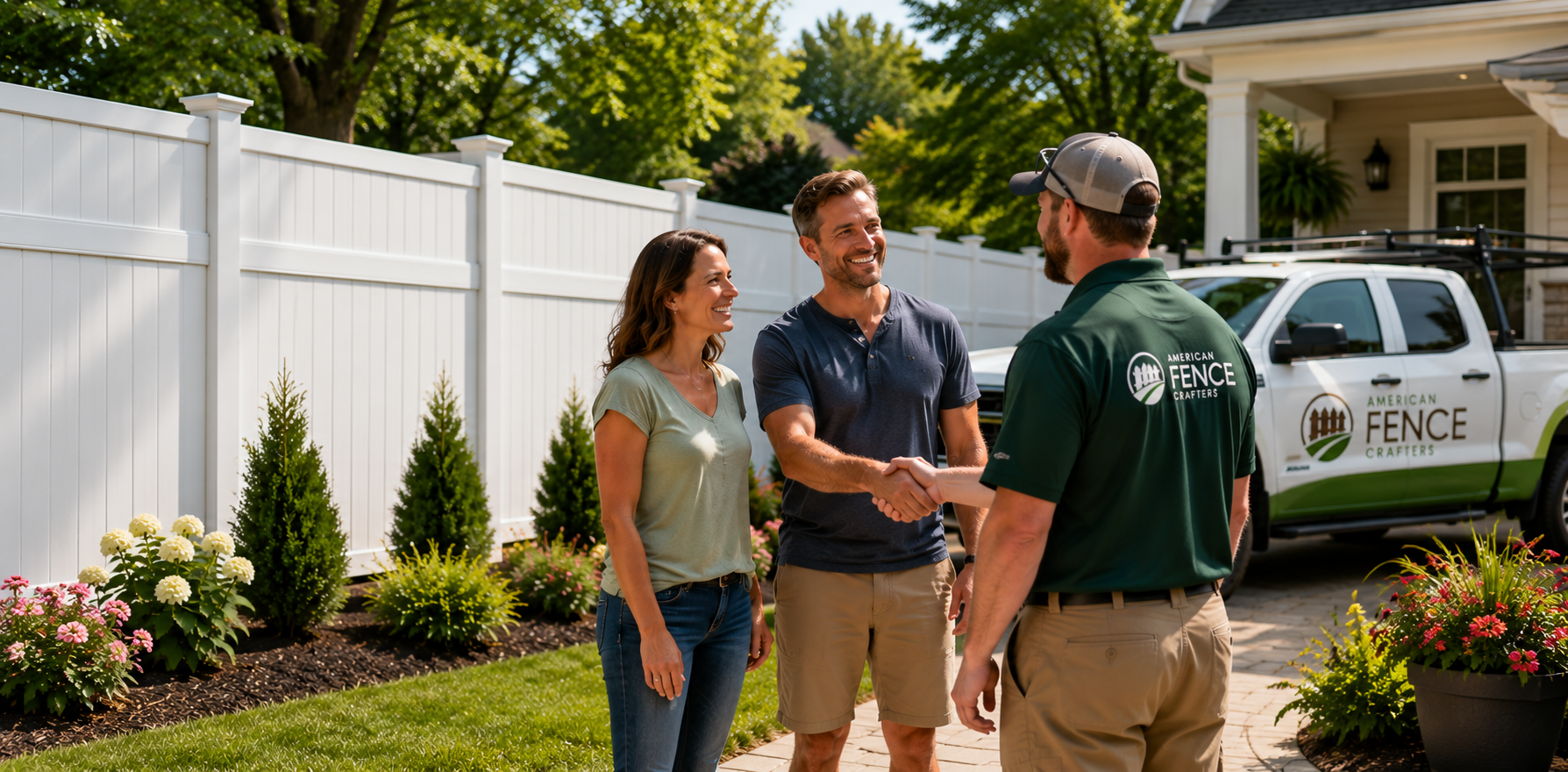happy couple fencing project financed