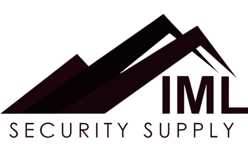 Logo for IML Security Supply: dark mountains with 