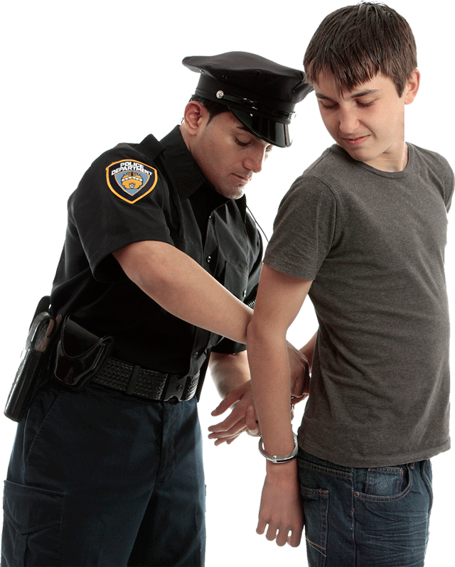 Juvenile Law Lawyer — A Teenager Being Arrested by a Cop in Rome, GA
