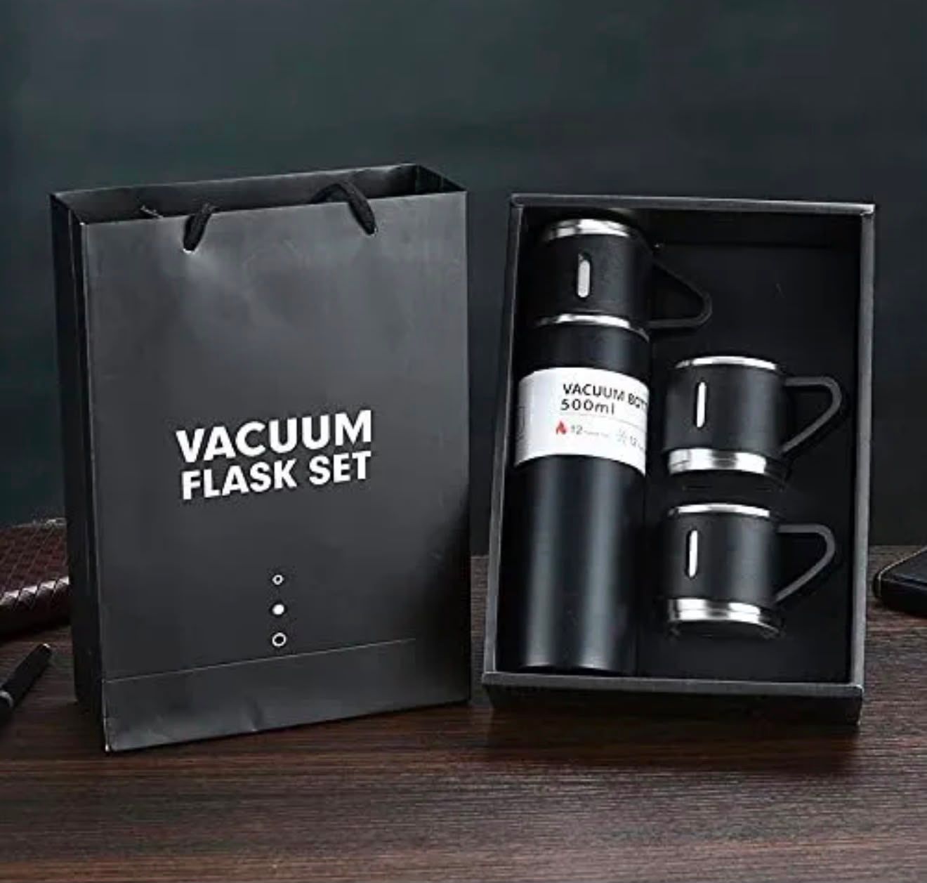 Termo de acero con 3 tazas 500 ml