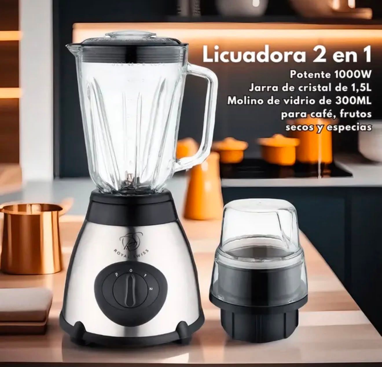 Licuadora de Vidrio con Molinillo