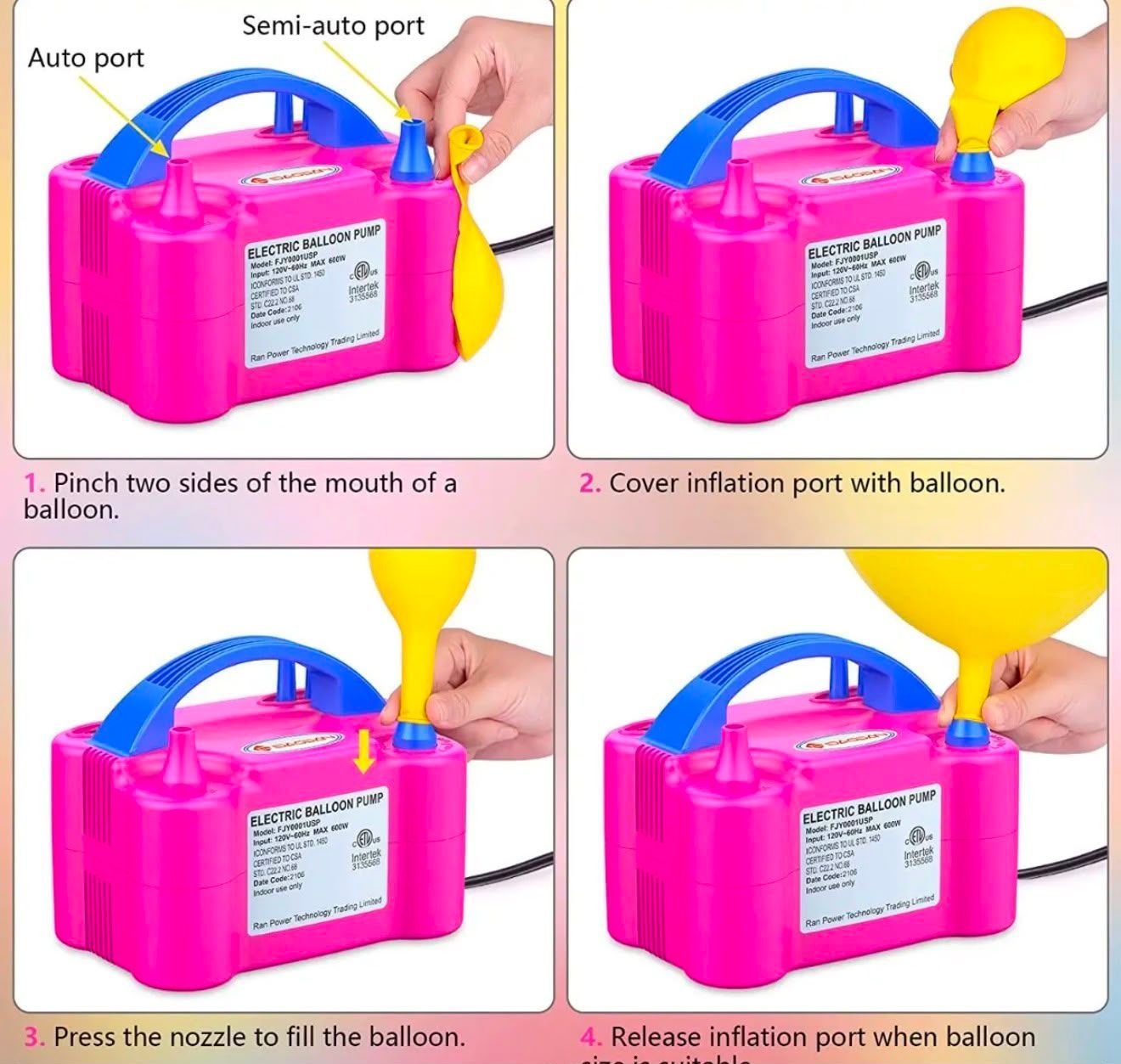 Inflador de Globos Eléctrico