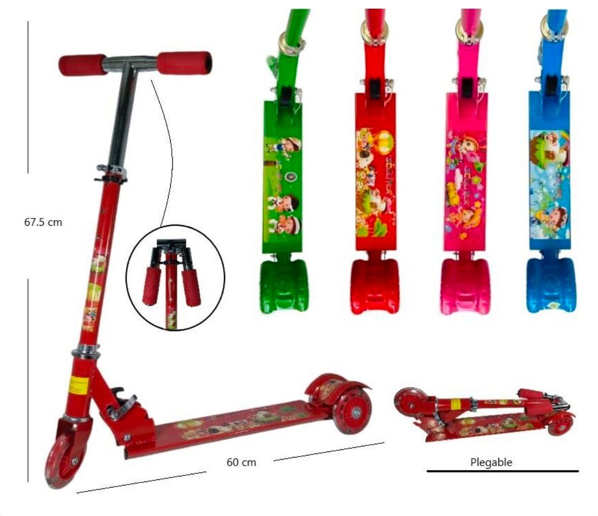 Monopatín Infantil con Luces de Metal Reforzado
