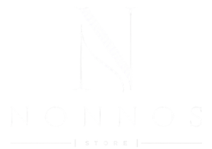 Logotipo minimalista tenue con la inscripción “NONNO STORE” en gris claro sobre fondo blanco.