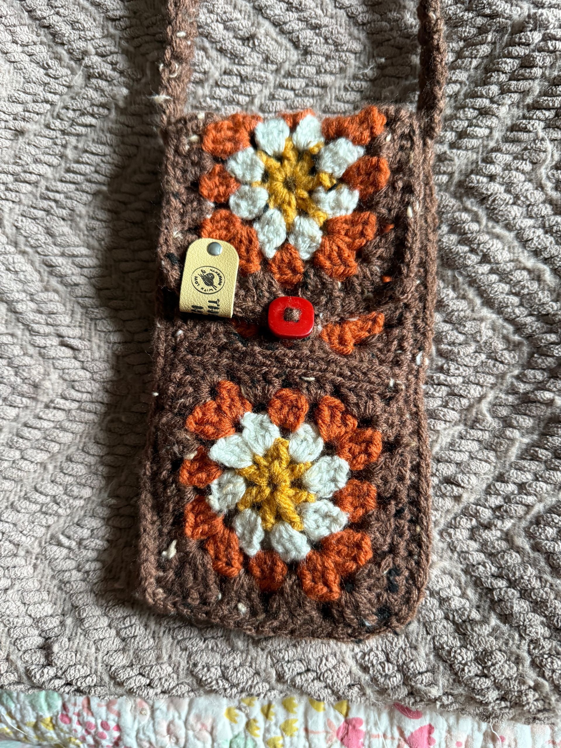 CROSSBODY BAG BROWN FLOWER