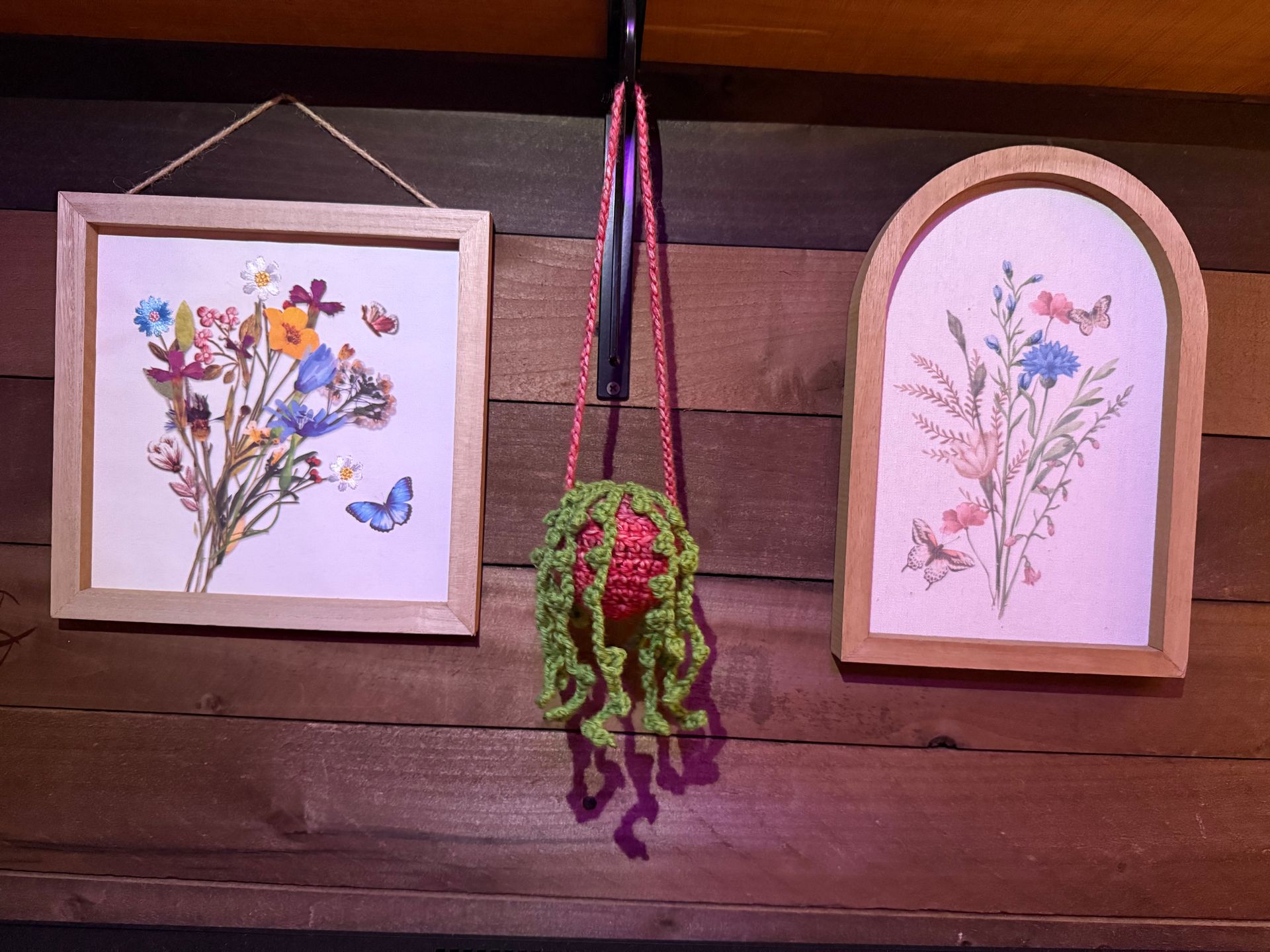 CROCHET W/CHERRY POT HANGING PLANT