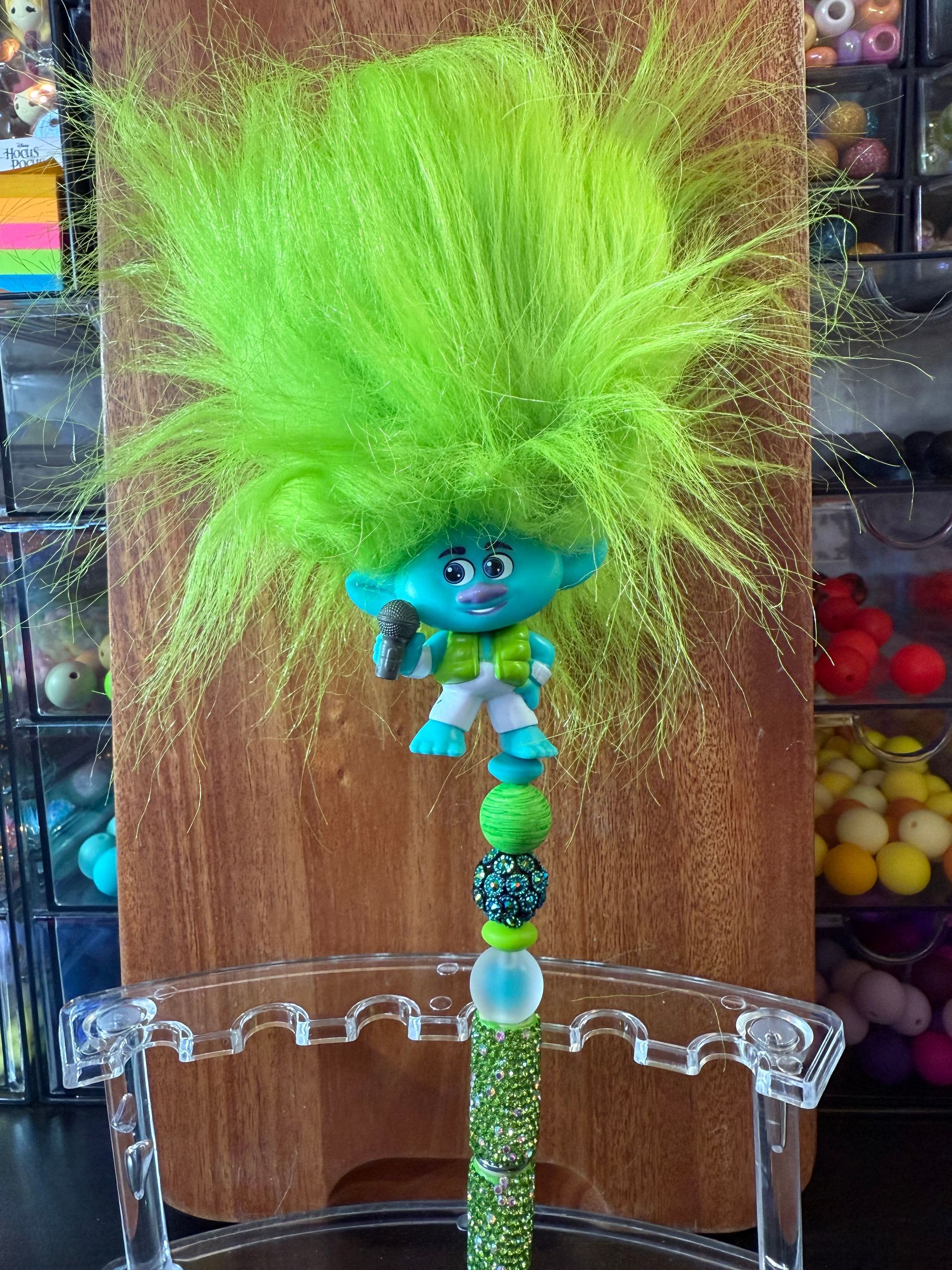 TROLL W/MICROPHONE BEADED PEN