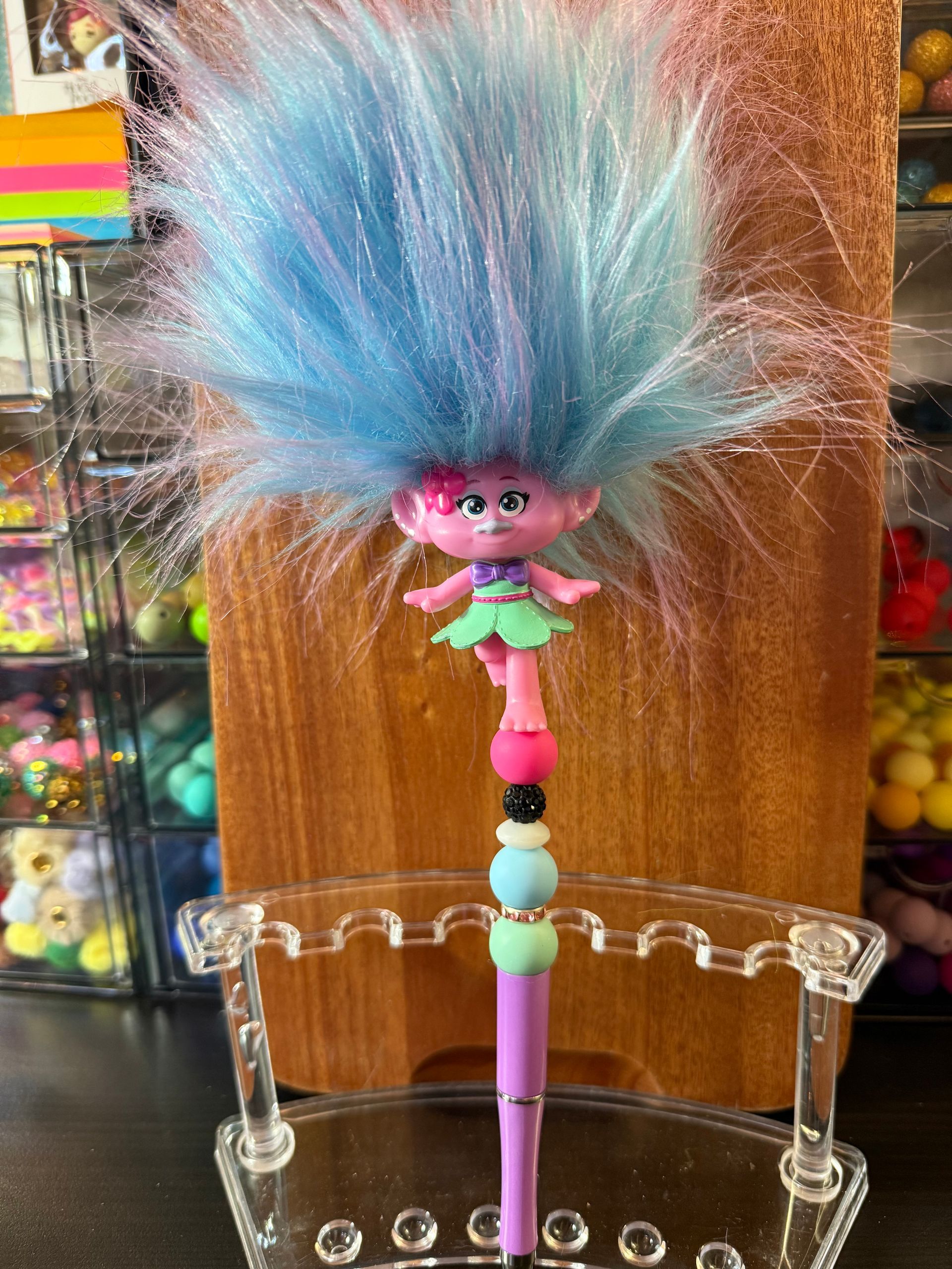 TROLL W/FLOWER DRESS BEADED PEN