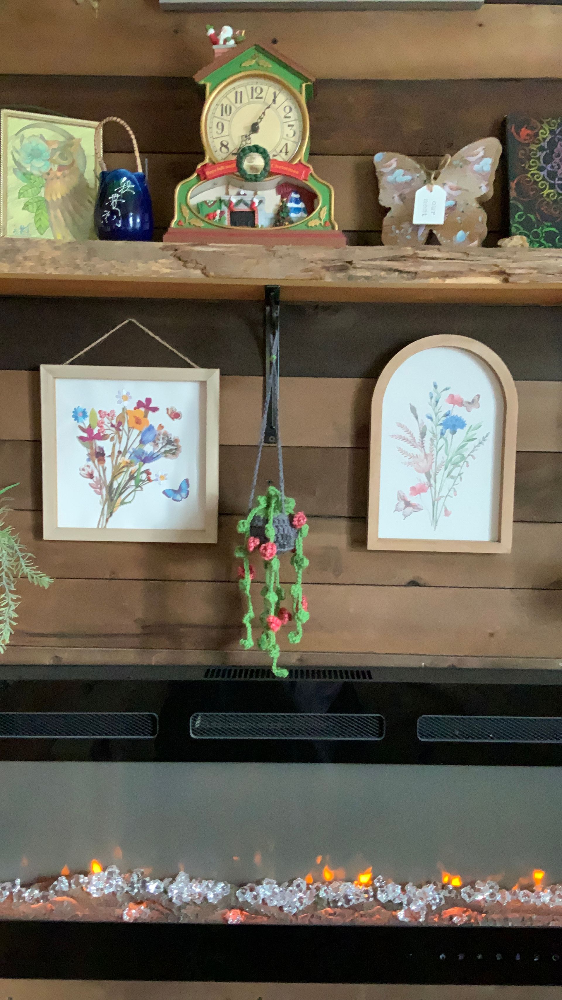 CROCHET HANGING PLANT FOR REARVIEW MIRROR