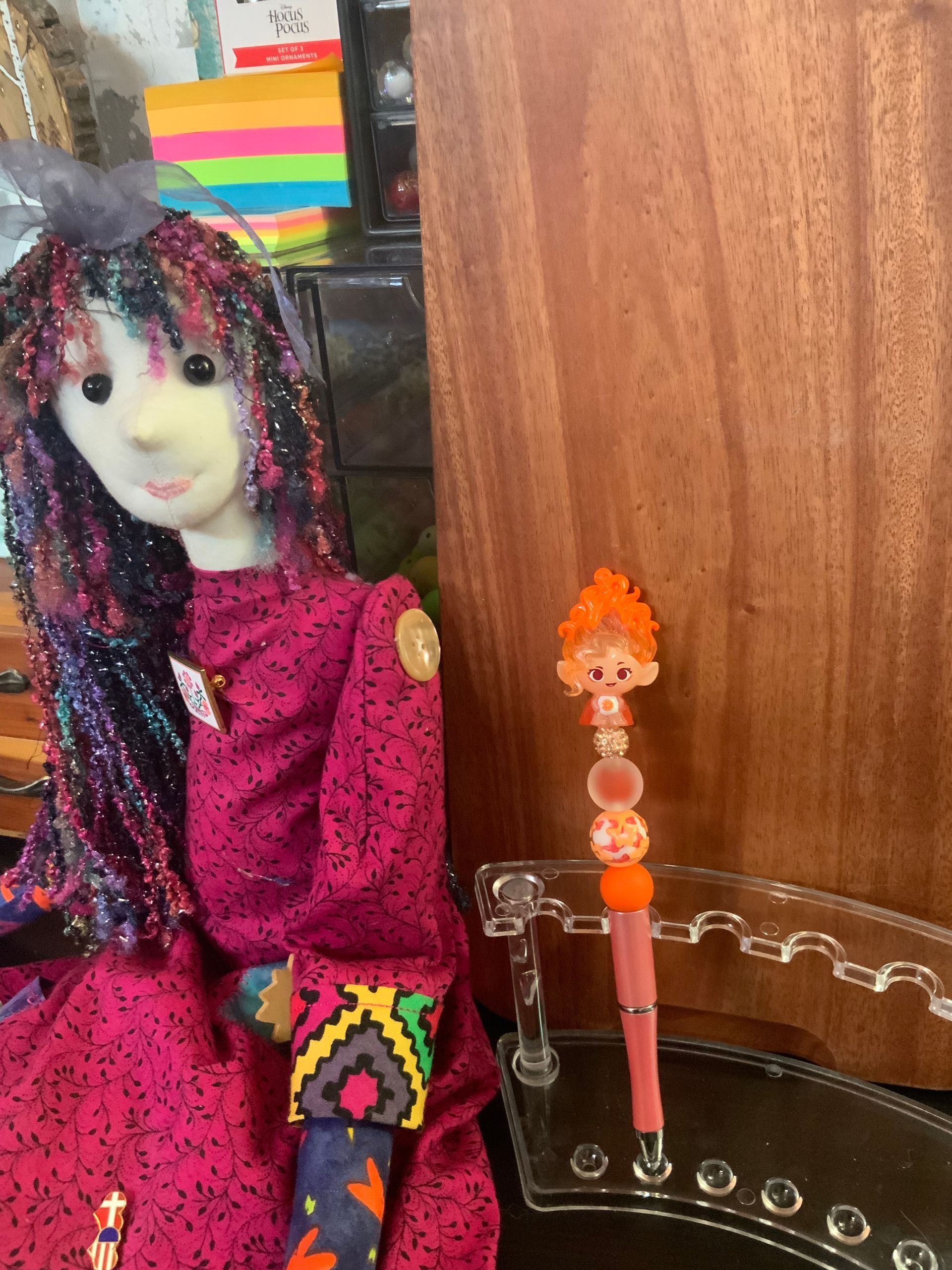 ORANGE TROLL BEADED PEN