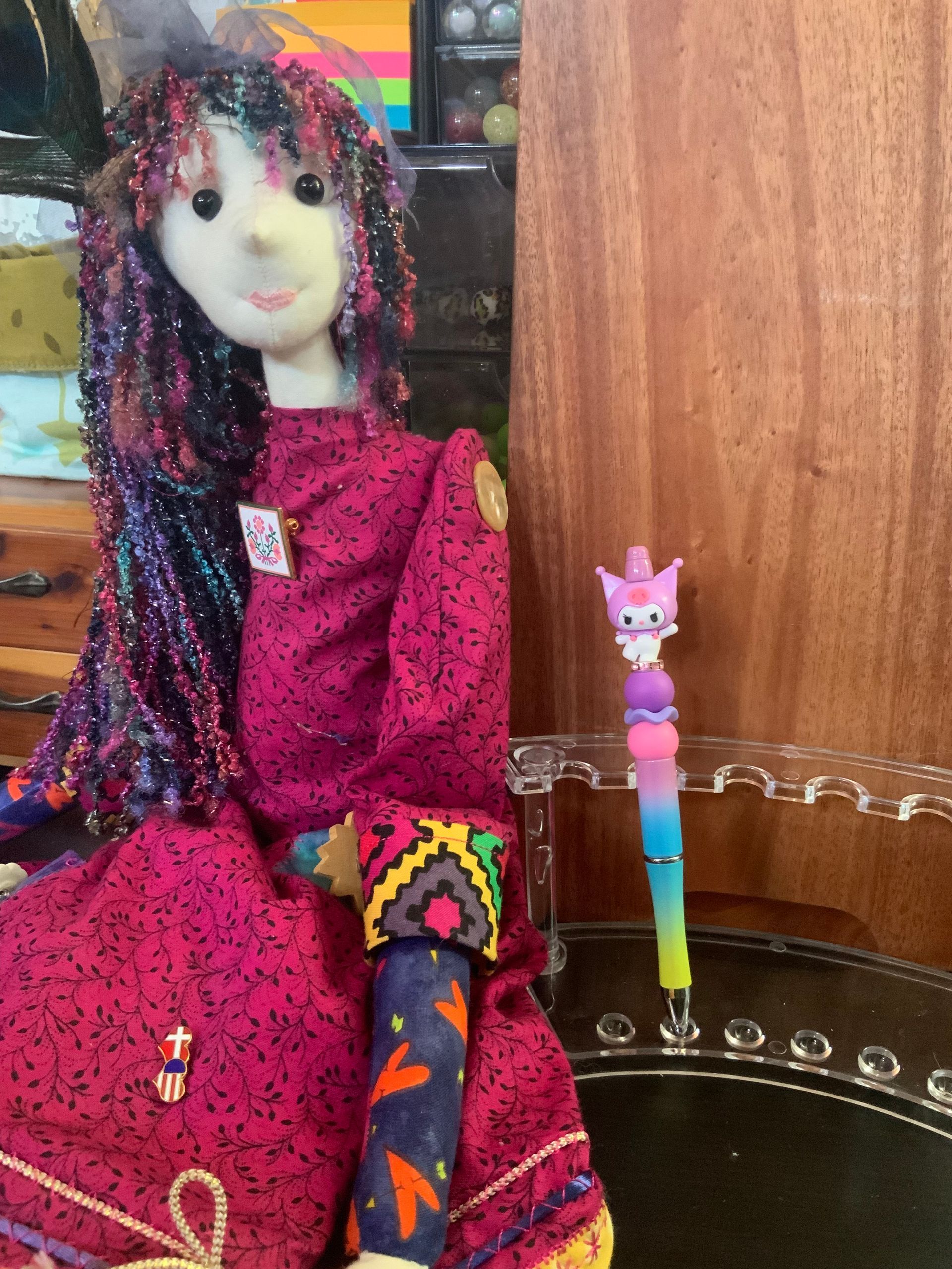 PURPLE KUROMI BEADED PEN