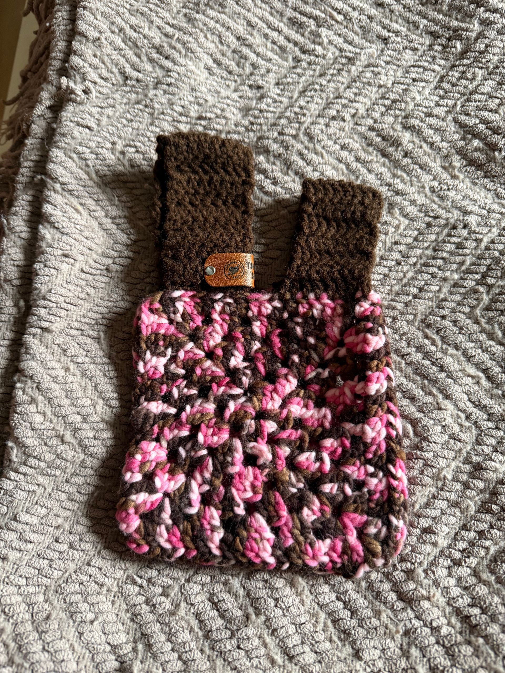 WRIST BAG PINK AND CHOCOLATE