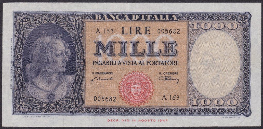 una banconota da 1000 lire